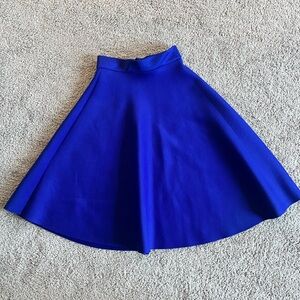 Elegant Royal Blue Women's Skirt A-line Knee-Length